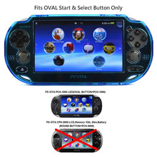 Xriy capa protetora azul clara para playstation ps vita, capa dura para proteção, serve para botão inicial oval e selecionar apenas botão 2024 - compre barato