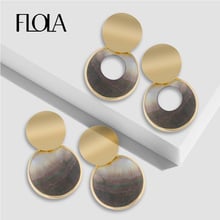 FLOLA Summer Abalone Earrings with a Pendant Boho Shell Earrings Abalone Jewelry Lady Gold Earrings Schelp Oorbellen ersp71 2024 - buy cheap