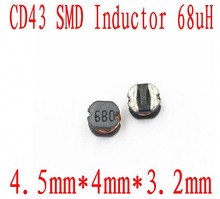 2000 шт./лот SMD силовой индуктор CD43 68UH 4,5*4*3,2 мм неэкранированная обмотка индуктора 2024 - купить недорого