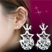 Cute Crystal Rabbit Stud Earrings For Women Jewelry Fashion Female Silver Plated Earrings For Girl Christmas Gift 2024 - buy cheap