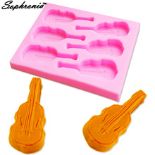 Forma de bolo de fondant diy, molde de guitarra 10 familiar decoração de bolo de silicone ferramenta de chocolate cozimento criativa toolsf1027 2024 - compre barato