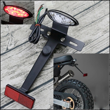 Retro motorcycle modified short tail LED taillight assembly brake light license plate light license plate bracket rear reflector 2024 - buy cheap