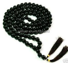Бесплатная доставка 00316 деталей о 108 тибетских буддийских черных молитвенных бусинах ожерелье 8 мм 2024 - купить недорого