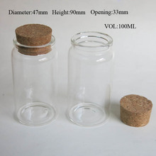 50 x 100ml Empty Glass Bottle with Wooden Cork Wishing Cork Stoppered Bottle Glass Jar Uused for Storage Craft Glass Container 2024 - buy cheap