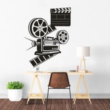 Film Playing Camera Vinyl Wall Decal Film Reels Wall Sticker Cinema Decoration Movie Film Projector Wall Art Posters AZ357 2024 - buy cheap