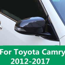 Rear view mirror cover carbon fiber Rear view mirror case Exterior car Accessories For Toyota Camry 7th Sedan 2012-2017 2024 - buy cheap