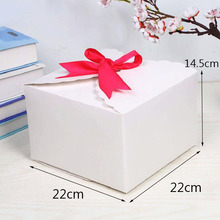 Caja de papel Kraft Blanco/marrón puro, caja de regalo de boda DIY, caja grande de pastel, embalaje individual 7/12 gratis con cintas, 12 Uds. 2024 - compra barato