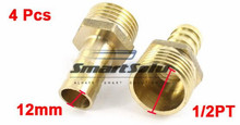 Frete grátis 4 Pcs 1 / 2PT rosca macho a 12 mm mangueira Barb pneumático conector encaixe rápido 2024 - compre barato