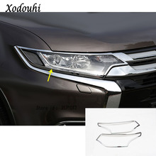 For Mitsubishi Outlander 2016 2017 2018 2019 Car Front Head Light Lamp Detector Frame Stick ABS Trim Cover Molding Part 2pcs 2024 - buy cheap