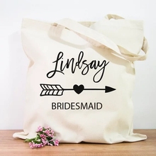 personalize name glitter wedding bride bridesmaid canvas Tote Bags, Bridal Party Bag, Bridesmaids Tote Bag 2024 - buy cheap