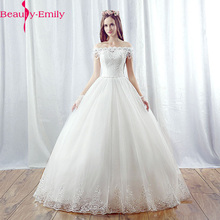Beauty Emily-vestidos de boda elegantes con abalorios plisados, gorras con abalorios, apliques de princesa, Vestido de novia, 2020 2024 - compra barato
