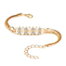 MISANANRYNE  Womens Popular 1pc Gold Color Austrian Crystal Cat Eye Stone New Style Chain Bracelets 2024 - buy cheap