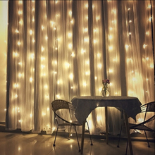Casa vacaciones al aire libre Navidad boda luz decorativa Cadena 3M x 3 M/300 LED Hada cortina guirnaldas tira fiesta de la luz 2024 - compra barato