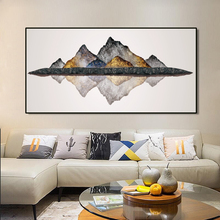 Arte abstrata da parede da lona quadros para sala de estar decoração da montanha 2024 - compre barato