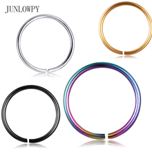 Junlowpy anel de nariz falso para mulheres, 20g fashion para septo, clipe de corpo, argola, joia tragus, círculo, sobrancelha 2024 - compre barato