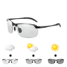 2019 new Men Outdoor Driving Photochromic sunglasses Men Polarized Chameleon Discoloration Sun glasses for men square sunglasses 2024 - buy cheap