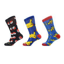Jhouson 1 пар/лот, забавные хлопковые носки унисекс для мужчин и женщин с мультяшным рисунком, повседневные носки с Пикачу, жаккардовый прототип, новинка, цветные носки 2024 - купить недорого