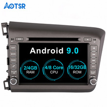 Aotsr-reproductor multimedia con Android 9,0 y navegación GPS para Honda, autorradio 2 din con DVD, 4GB + 32GB + 2GB + 16GB, para Honda Civic left 2012 2013 2024 - compra barato