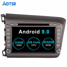 Aotsr Android 9.0 GPS navigation Car DVD Player For Honda Civic left 2012 2013 multimedia 2 din radio recorder 4GB+32GB 2GB+16GB 2024 - buy cheap