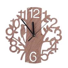 New Design Wooden Tree Shape Clock Wall Simple Wooden Clock 2024 - buy cheap