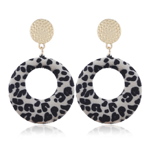 New Imitation Flannel Round Geometric Leopard Dangle Earrings For Women Statement Trend Jewelry Gifts Boucle D'oreille AE792 2024 - buy cheap