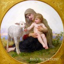 The Virgin Lamb by William Adolphe Bouguereau paintings For sale Home Decor Hand painted High quality 2024 - buy cheap