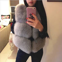 Imitation Fox Faux Fur Vest Women Winter Coat Sleeveless Jacket Colored Fur Coats Short Fur Gilet Vests Manteau Fourrure Femme 2024 - buy cheap