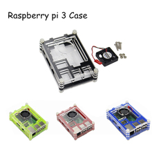 Официальный Raspberry Pi 3 чехол/9 слоев акриловый чехол с охлаждающим вентилятором для Raspberry Pi 3 Model B/B плюс Rpi 3 B + 2024 - купить недорого