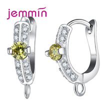 Fashion Big Round Yellow Crystal 925 Sterling Silver Hoop Earrings for Women Austrian Crystal 5 Pairs/Lot Wholesale 2024 - buy cheap