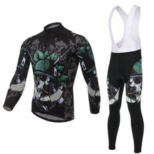 Комплект одежды XINTOWN мужской для велоспорта, кофта с длинным рукавом и брюки с солдатиком скелета 2024 - купить недорого
