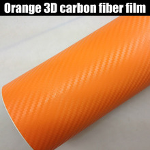 Adesivo decorativo 3d laranja, fibra de carbono, car amento e decalques, 15x1 0/20/30/50cm 2024 - compre barato