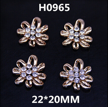 Wholesale Rhinestone Core decoration hollow out flowers shape Jewelry charms diy hair/phone shell/garments/earring accessory 2024 - buy cheap