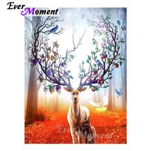 Ever Moment Diamond Painting Deer 5D DIY Full Square Mosaic Diamond Embroidery Rhinestones Home Decorations Gift ASF1258 2024 - buy cheap