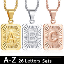 Initial A-Z Capital Letter Pendant Necklace Rose Gold Silver Color Charm Necklaces For Men Woman Jewelry Dropshipping HGPMM01A 2024 - buy cheap