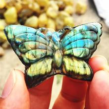 1pcs AAAA Natural crystal gem color pull feldspar carved animal butterfly crystal unicorn statue decorated cartoon animation 2024 - buy cheap