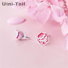 Uini-Tail hot new 925 sterling silver girl heart candy earrings cute sweet lollipop ear jewelry high quality hypoallergenic 2024 - buy cheap