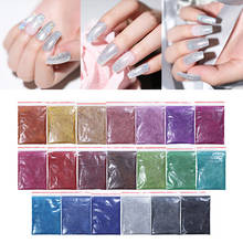 10g Holographic Glitter Nail Powder Laser Shining Shimmer Nail Art Pigment Chrome Dust Black Silver DIY Nail Art Decoration 2024 - buy cheap