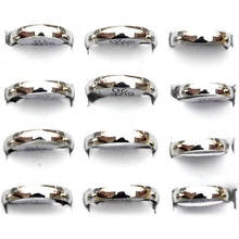 Wholesale 12Pcs Mixed Size Rings Jewelry Lots Unisex Stainless Steel Simple Design Band Rings Jewelry 2024 - buy cheap