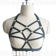 New black white sexy harness lingerie pastel goth cage bra rave fetish wear body harness harajuku gothic body harness cage bra 2024 - buy cheap