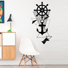 Rudder Anchor Ship Expedition Beautiful Geometric Wall Stickers for Nursery Kids Room Boys Bedroom Decals Art Murals K885 2024 - buy cheap