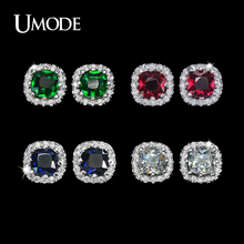 UMODE Four Color Crystal Options Summer Gift Party Cute Square Stone Post Stud Earrings For Women UE0071 2024 - buy cheap