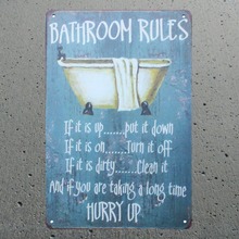 Bathroom Rules Tin Metal Signs Vintage Plates For Wall Bar Home Art Craft Decor Cuadros Iron Poster  30X20CM A-5462B 2024 - buy cheap