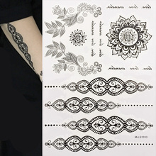 Красивые временные Черные татуировки хной, водонепроницаемые женские татуировки для тела 2024 - купить недорого