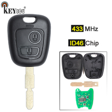 KEYECU-Reemplazo de Chip ID46, mando a distancia de coche, 2 botones para Peugeot 433, 406 MHz 2024 - compra barato