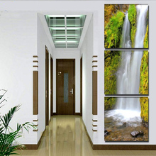 3 painéis cachoeira moderna imagem hd pintura em tela arte da parede da lona para decoração de casa arte da parede 2024 - compre barato