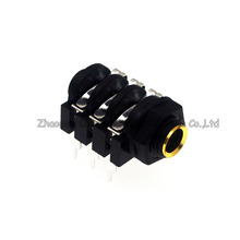 Tomada de áudio estéreo, 6pin, 6.5mm, novo, bom, estéreo, canal duplo, soquete de 1/4 ", 6.35mm, conector de áudio, porta banhada a ouro 2024 - compre barato