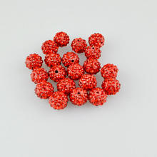 100pcs/lot Red Disco Round Ball Beads 10mm Handmade Crystal Clay Beads For Jewelry Making Cute Earrings Bracelet DIY Beads 2024 - buy cheap