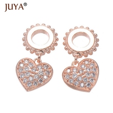 luxury cubic zirconia rhinestone heart moon star flower Charms for bracelets floating charms for jewelry making breloque DIY Acc 2024 - buy cheap