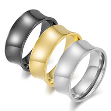 Простое модное мужское глянцевое кольцо черный золотой серебряный цвет из нержавеющей стали ювелирные изделия для мужчин гладкое кольцо для большого пальца мужской подарок 2024 - купить недорого