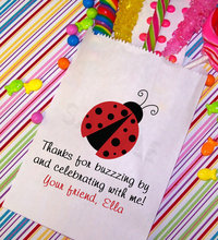 custom Ladybug GIRLS Birthday popcorn candy Buffet lolly bags Baby Shower Bakery Cookie desserts gift Favors pouches 2024 - buy cheap